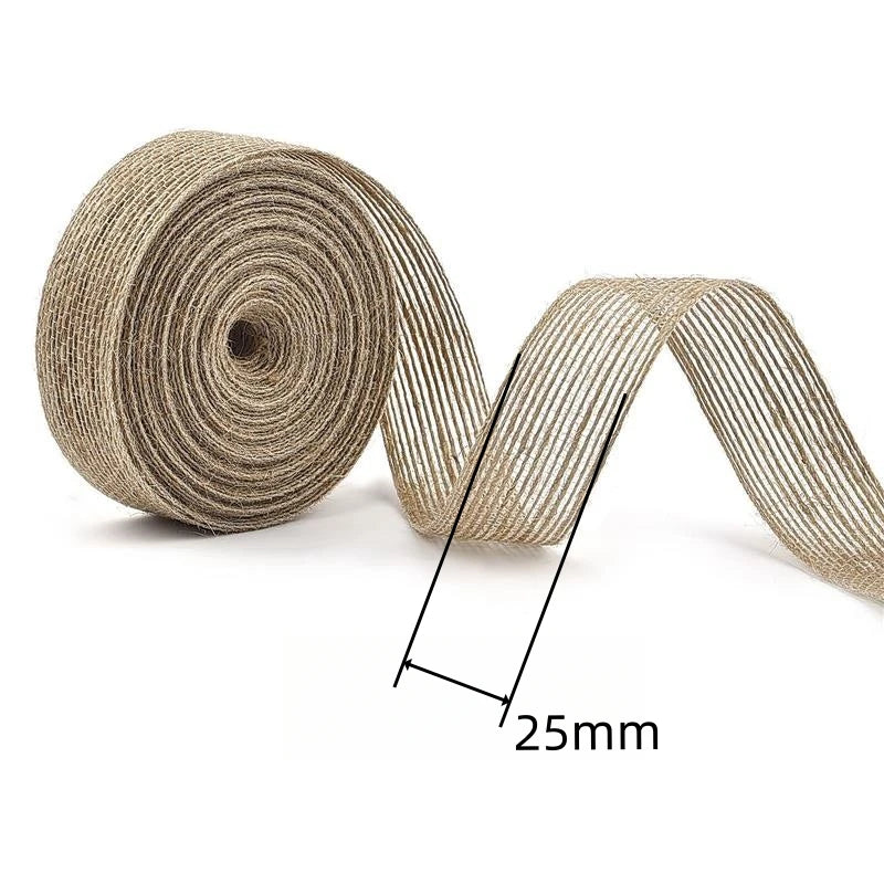 10M/Roll 6mm-50mm Natural Jute Burlap Ribbon