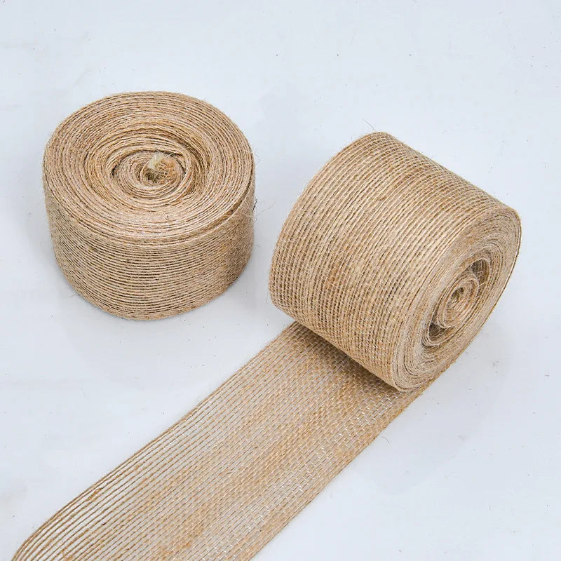 10M/Roll 6mm-50mm Natural Jute Burlap Ribbon