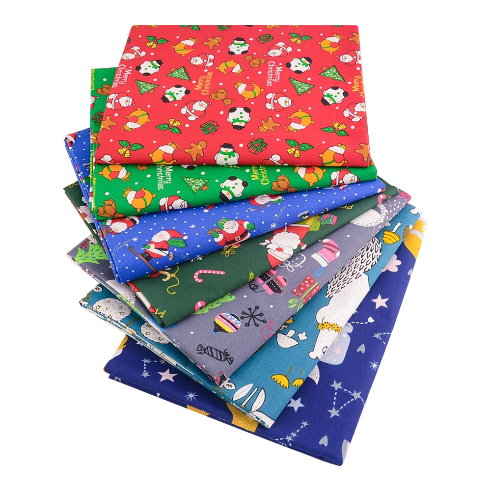 7 Pieces 9.8"X 9.8" (25cm X 25cm) Floral Printed Cotton Fabric Bundle