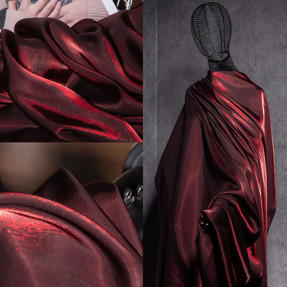 Burgundy Colored Glass Silk Satin