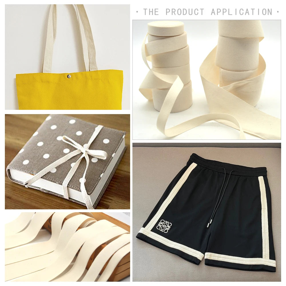 New high quality natural color plain 100% cotton ribbon