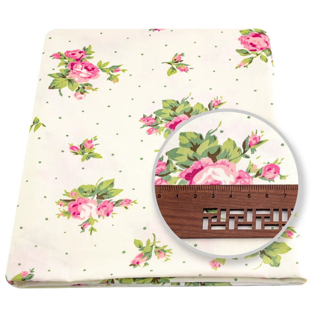 Rose Printed Cotton Fabrics by the Meter