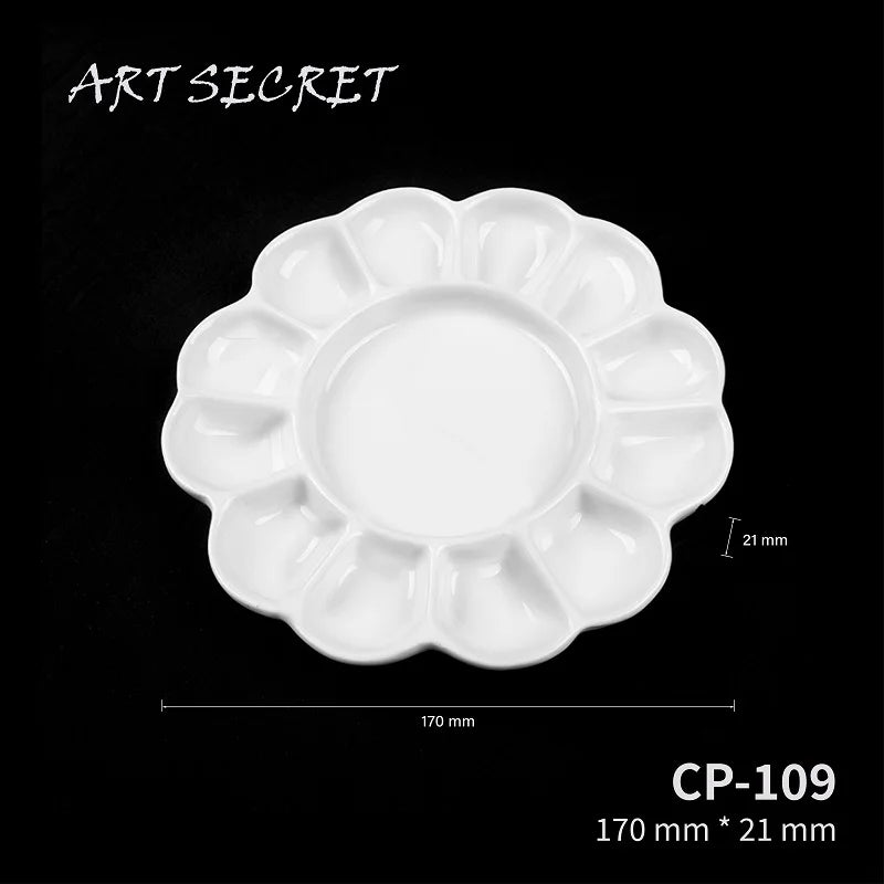 Samina White Ceramic Artist Paint Palette