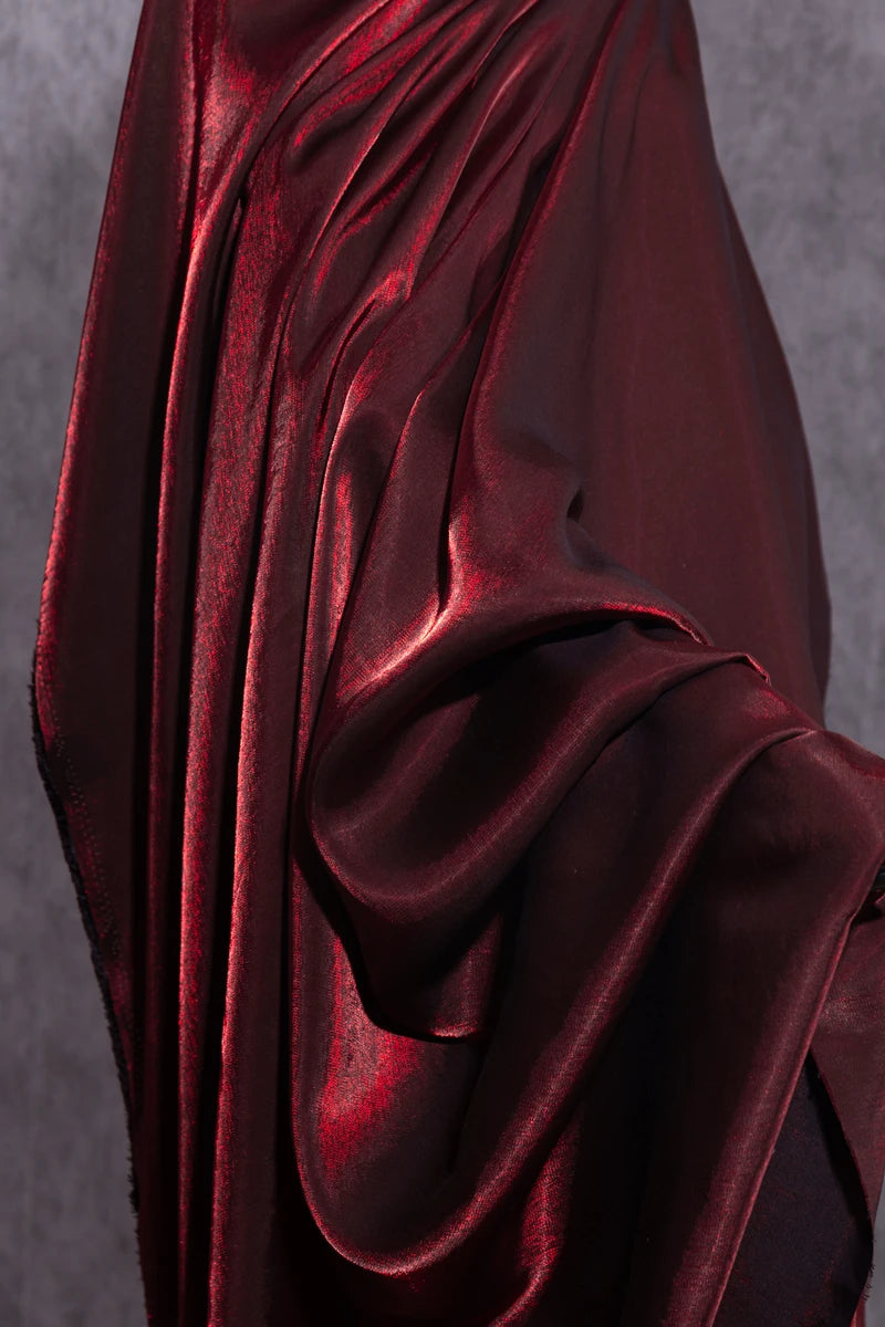 Burgundy Colored Glass Silk Satin