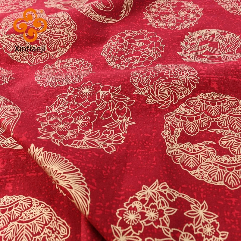 Burgundy Red Cotton Fabric By Half Yards