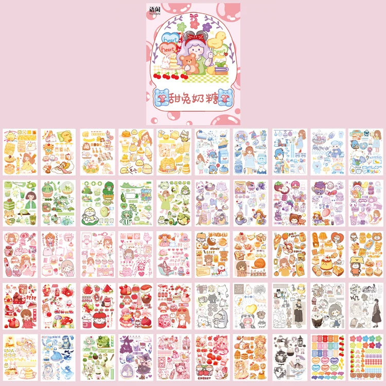 Yoofun 50 Unrepeated Patterns Decorative Stationery Stickers
