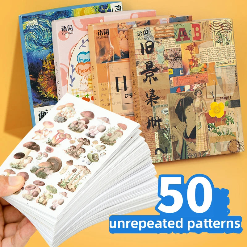 Yoofun 50 Unrepeated Patterns Decorative Stationery Stickers
