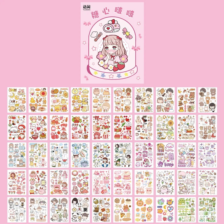 Yoofun 50 Unrepeated Patterns Decorative Stationery Stickers
