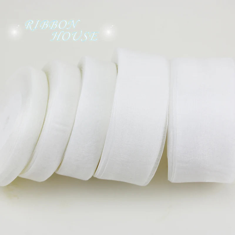(50 yards/roll) 12/15/20/25/40/50mm Organza ribbons