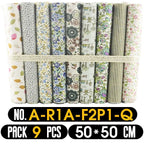 Quilting Fabric, 9/10/50 PCS 19.7x19.7 Inches Cotton Bundle Fat Quarter