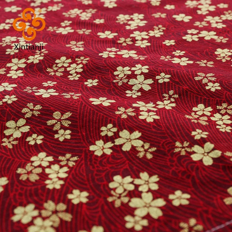 Burgundy Red Cotton Fabric By Half Yards