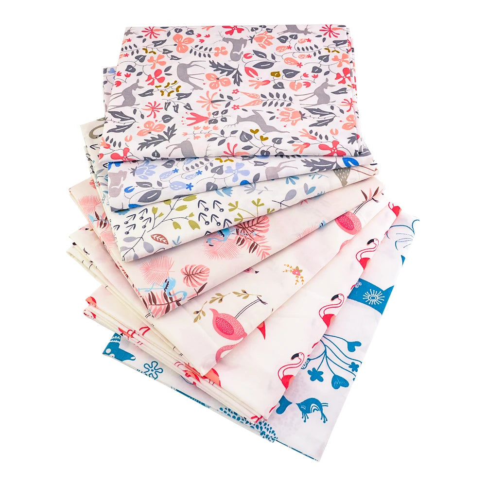 40/50*50cm 6-8 PCS Candy Color Floral Fat Quarter Fabric Bundles