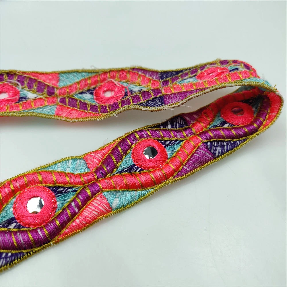1yard Ethnic Trim Embroidered Webbing
