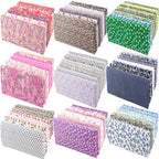 8 PCS Pack Square Multicolor Printed Cotton Fabric