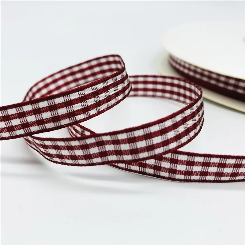 5yards/Lot 10mm Plaid Ribbon Christmas