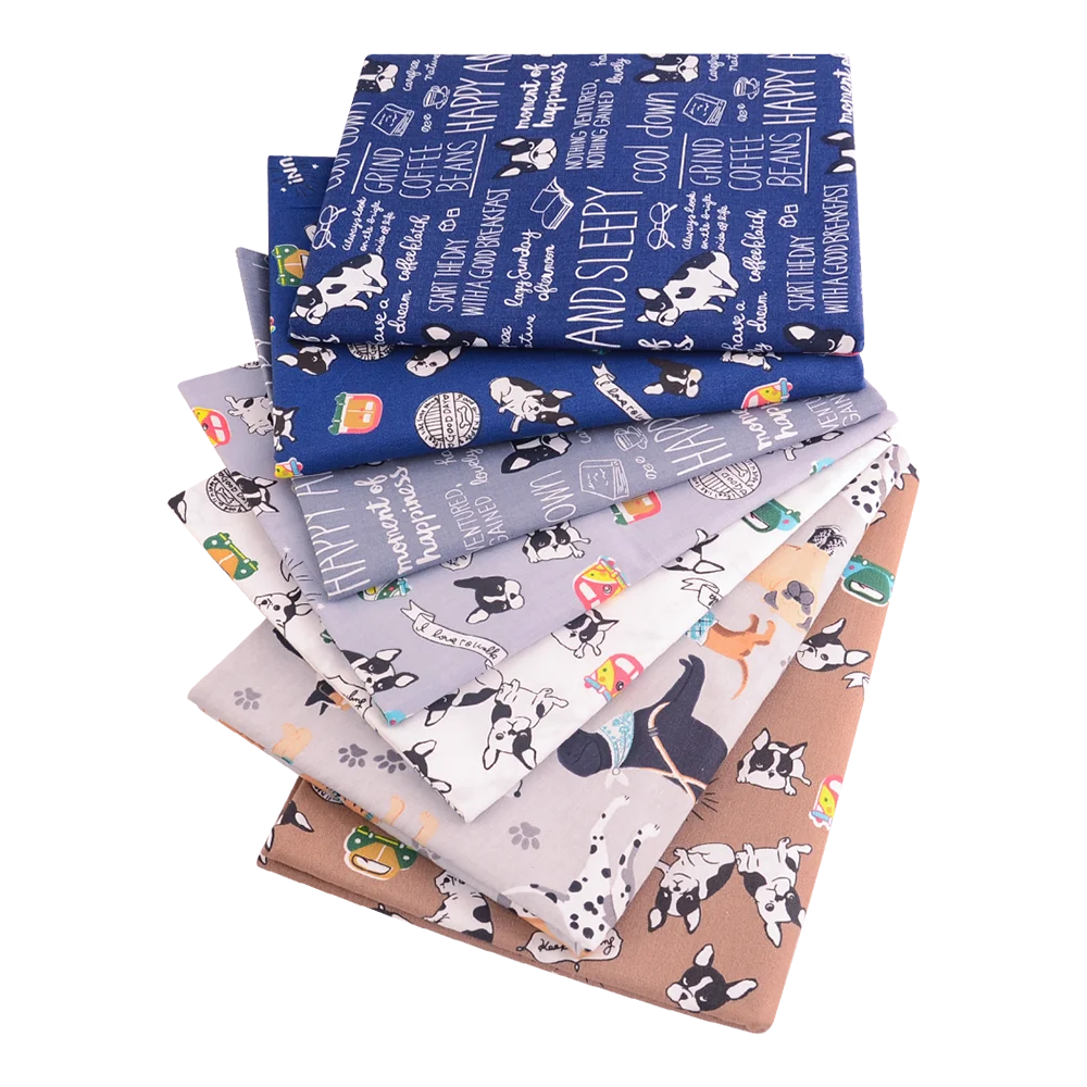 7 Pieces 9.8"X 9.8" (25cm X 25cm) Floral Printed Cotton Fabric Bundle