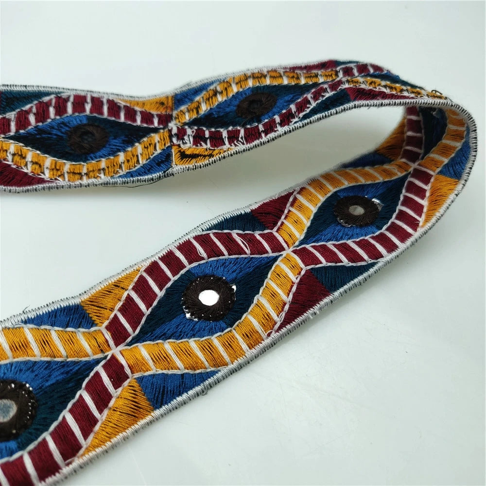 1yard Ethnic Trim Embroidered Webbing