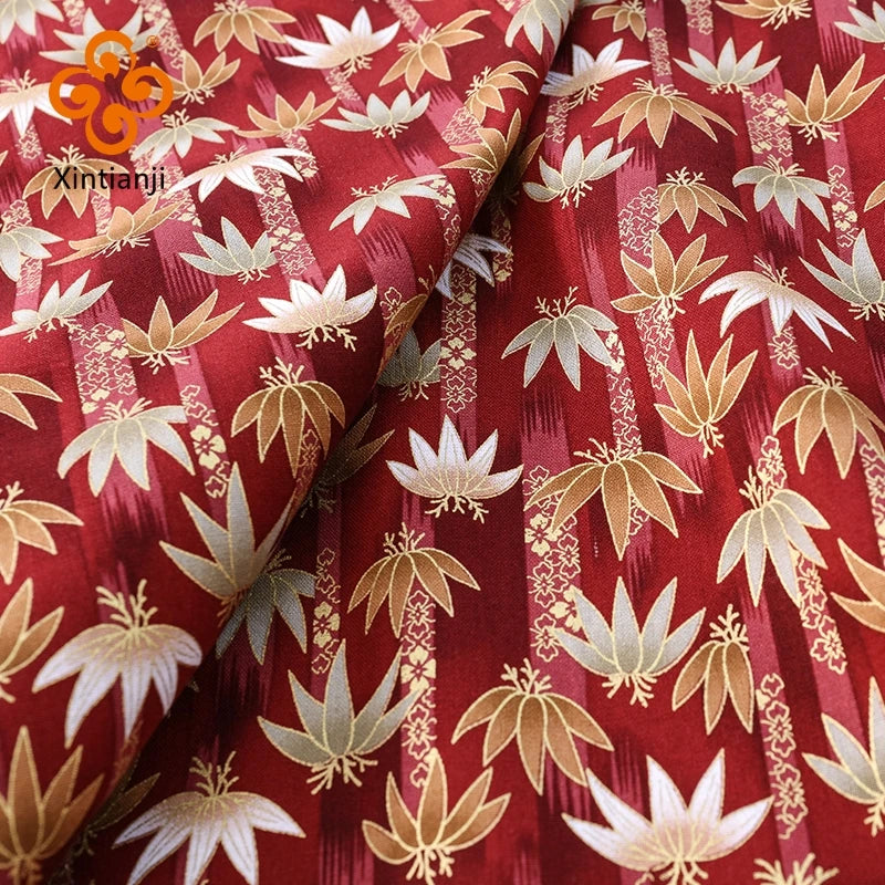 Burgundy Red Cotton Fabric By Half Yards