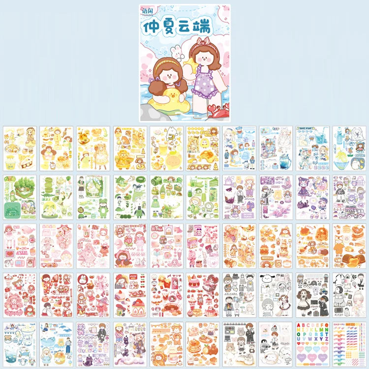 Yoofun 50 Unrepeated Patterns Decorative Stationery Stickers