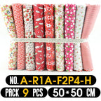 Quilting Fabric, 9/10/50 PCS 19.7x19.7 Inches Cotton Bundle Fat Quarter