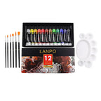 Acrylic Paints Set 12/24 Colors Professional Brush Set 12ml