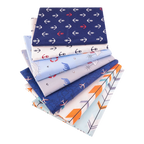 7 Pieces 9.8"X 9.8" (25cm X 25cm) Floral Printed Cotton Fabric Bundle