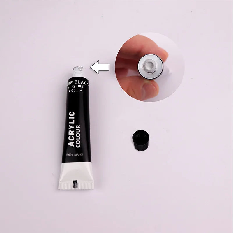 Acrylic Paints Set 12/24 Colors Professional Brush Set 12ml