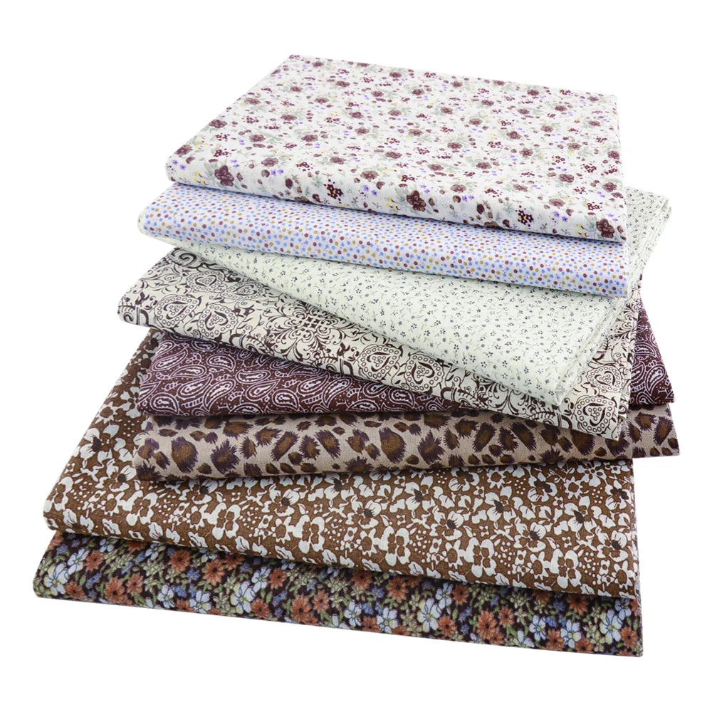 8 PCS Pack Square Multicolor Printed Cotton Fabric