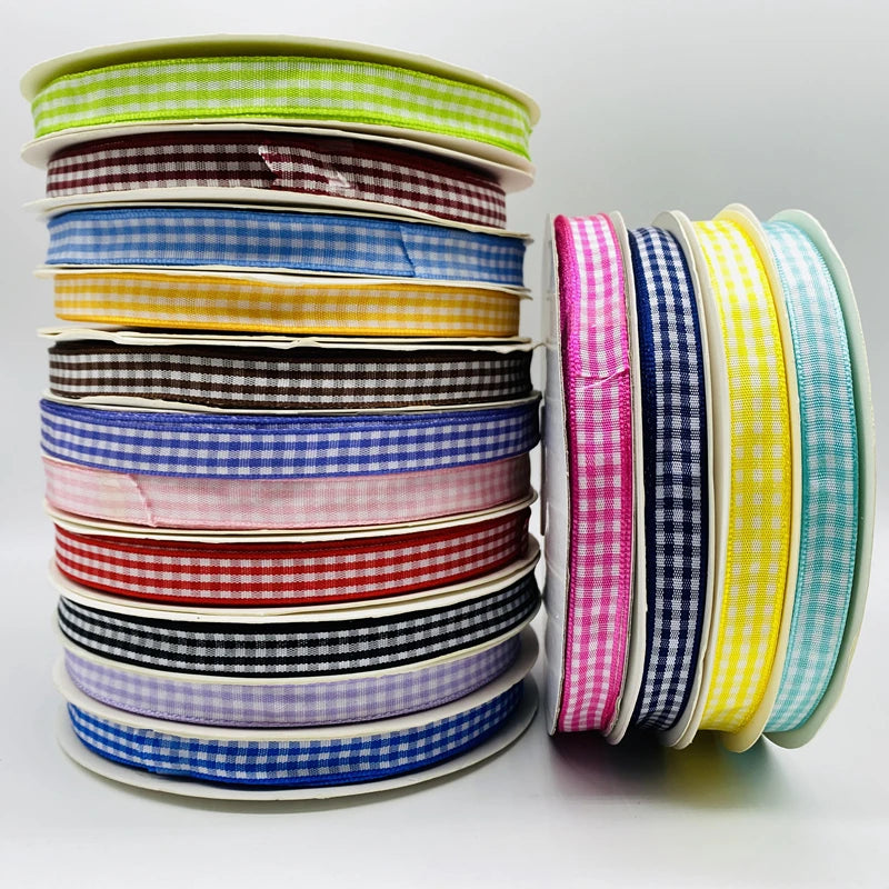 5yards/Lot 10mm Plaid Ribbon Christmas