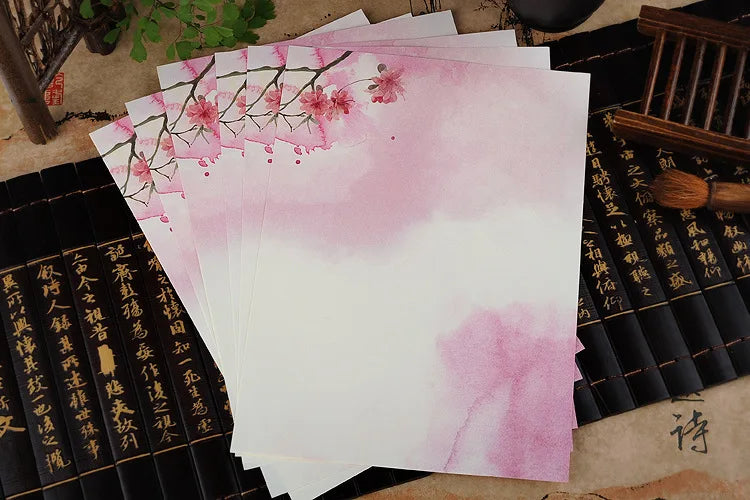 8pcs Flower Pattern Writing Paper