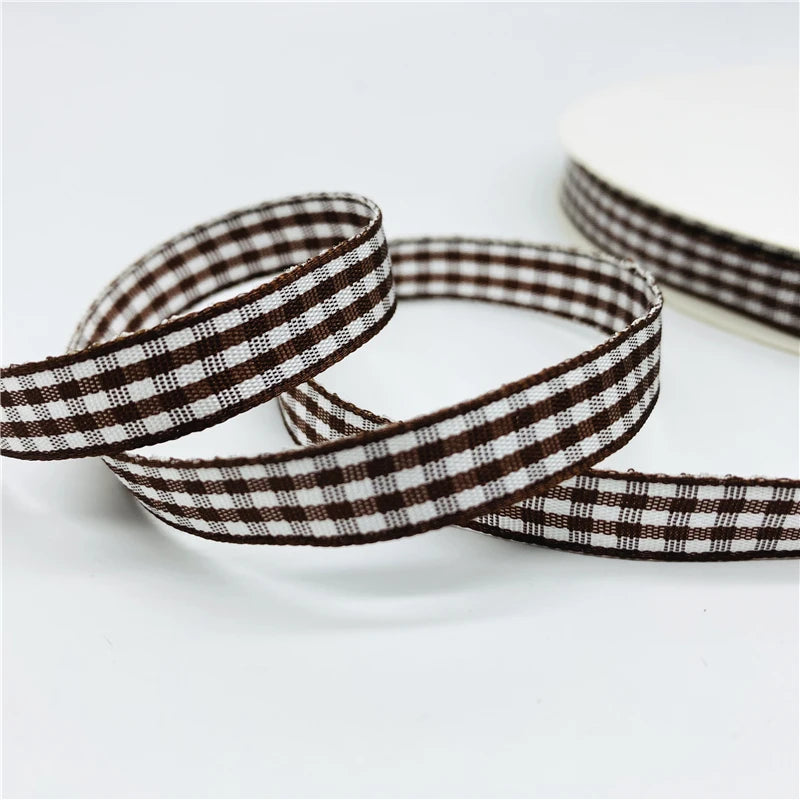 5yards/Lot 10mm Plaid Ribbon Christmas