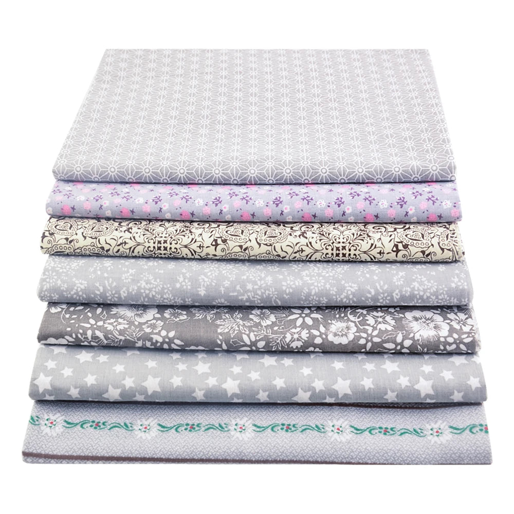 8 PCS Pack Square Multicolor Printed Cotton Fabric