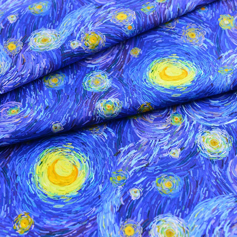 Blue Digital Printed Cotton Fabrics