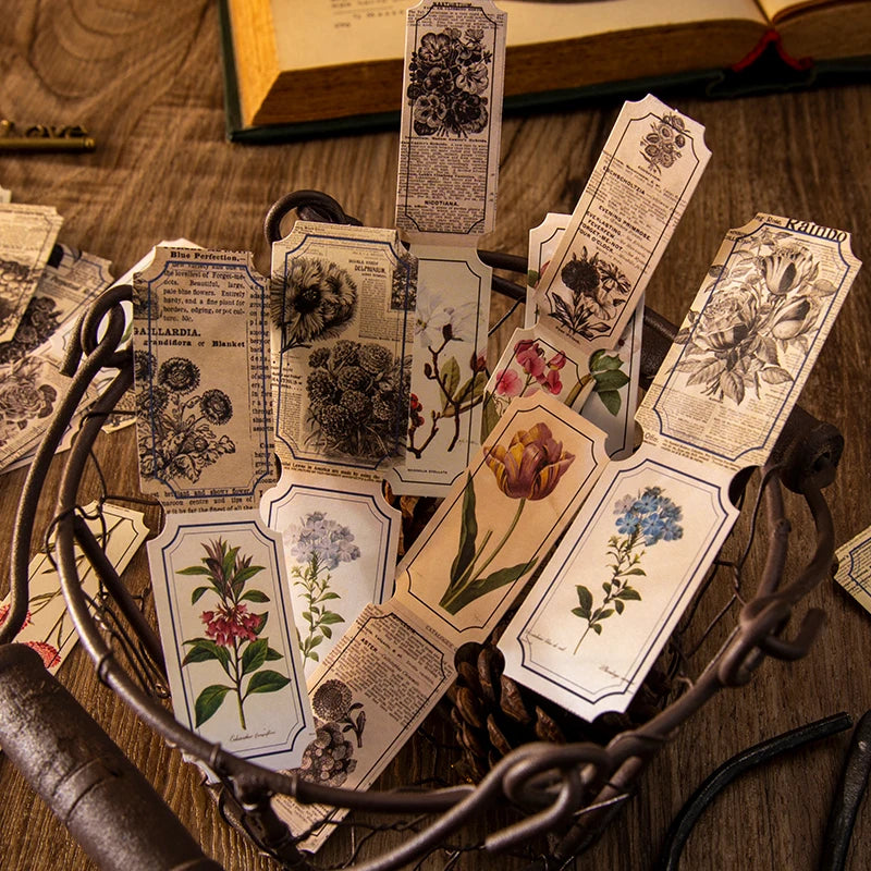 30Pcs Scrapbook paper Retro Butterfly Week month