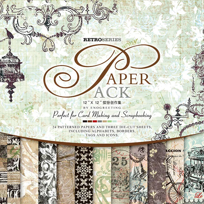 12 Inch Retro Paper Bag Scrapbook Paper