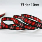 5yards/Lot 10mm Plaid Ribbon Christmas