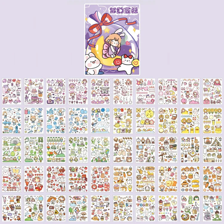 Yoofun 50 Unrepeated Patterns Decorative Stationery Stickers