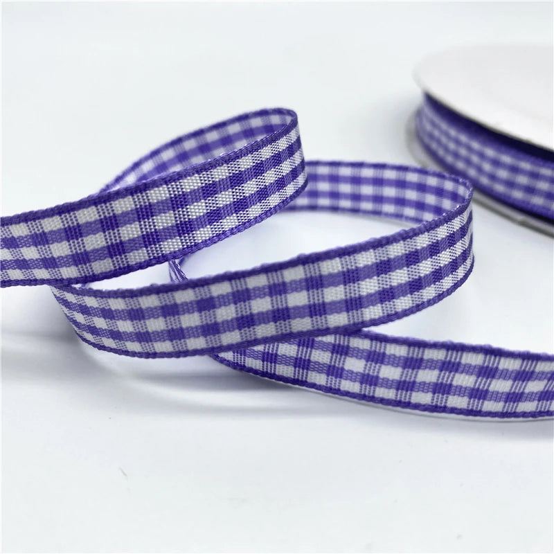 5yards/Lot 10mm Plaid Ribbon Christmas