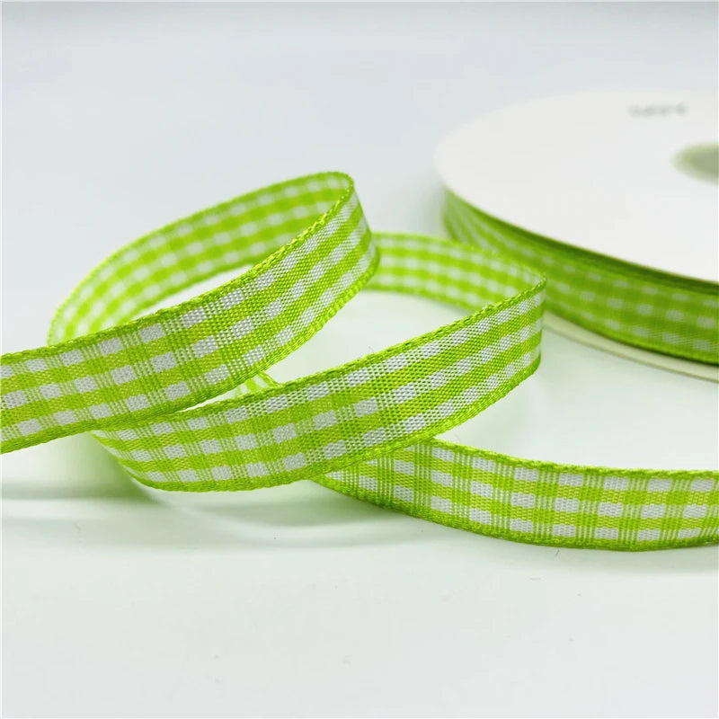 5yards/Lot 10mm Plaid Ribbon Christmas