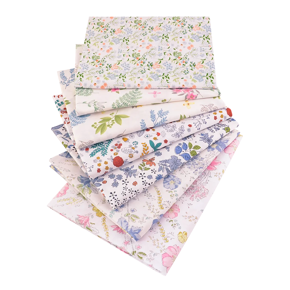 40/50*50cm 6-8 PCS Candy Color Floral Fat Quarter Fabric Bundles
