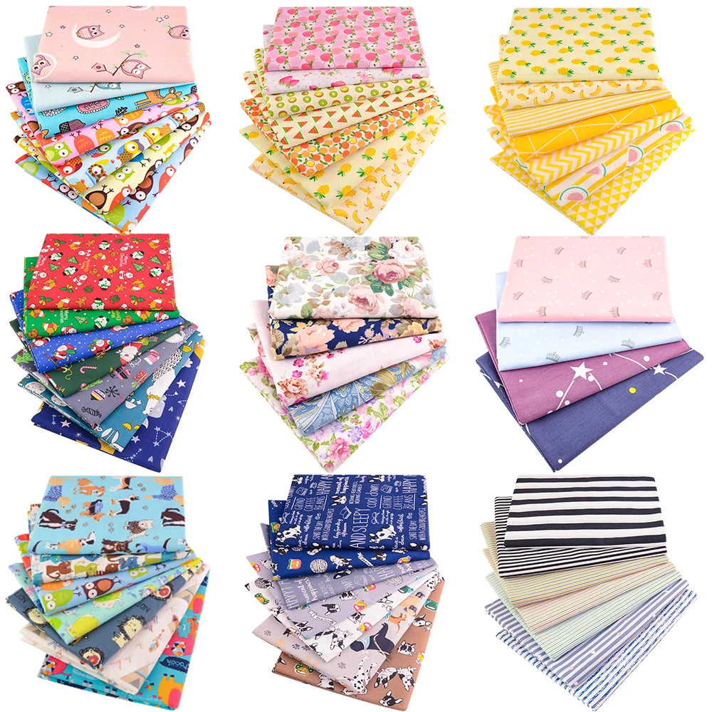 40/50*50cm 6-8 PCS Candy Color Floral Fat Quarter Fabric Bundles