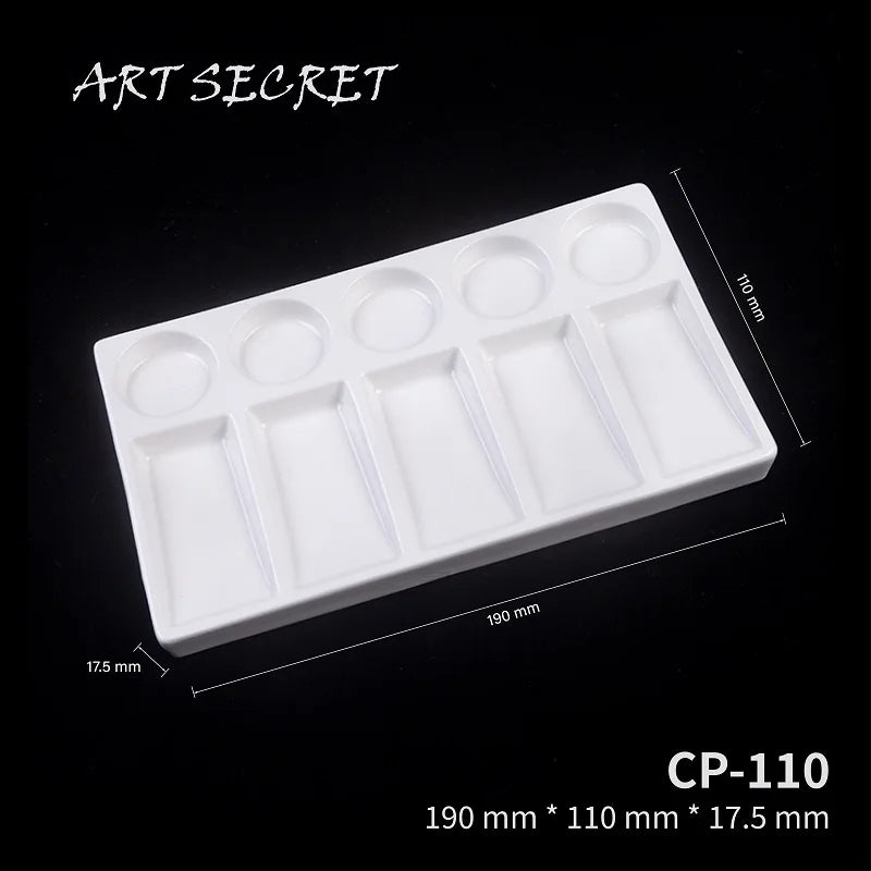 Samina White Ceramic Artist Paint Palette