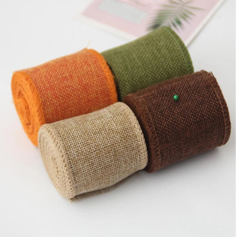 5M Wide Burlap Ribbon Jute Fabric Roll