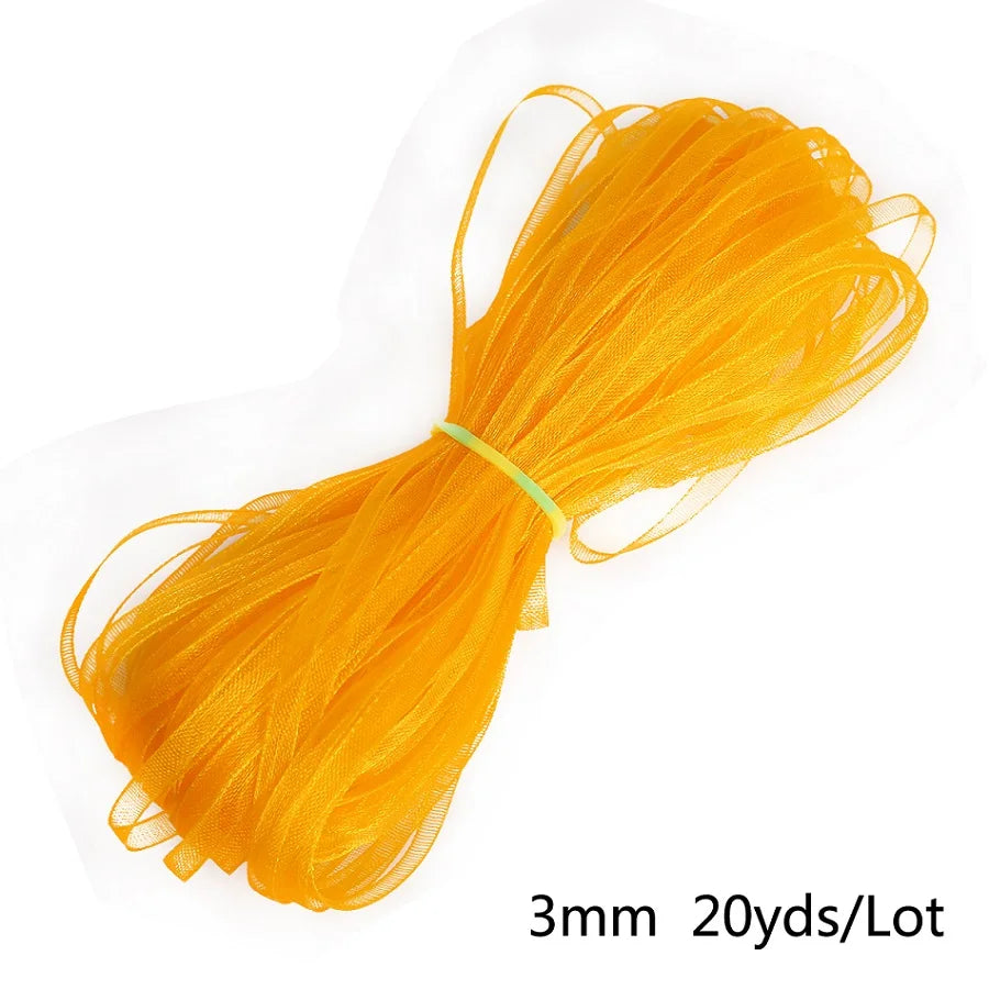 20Yards/lot 3mm Organza Ribbon