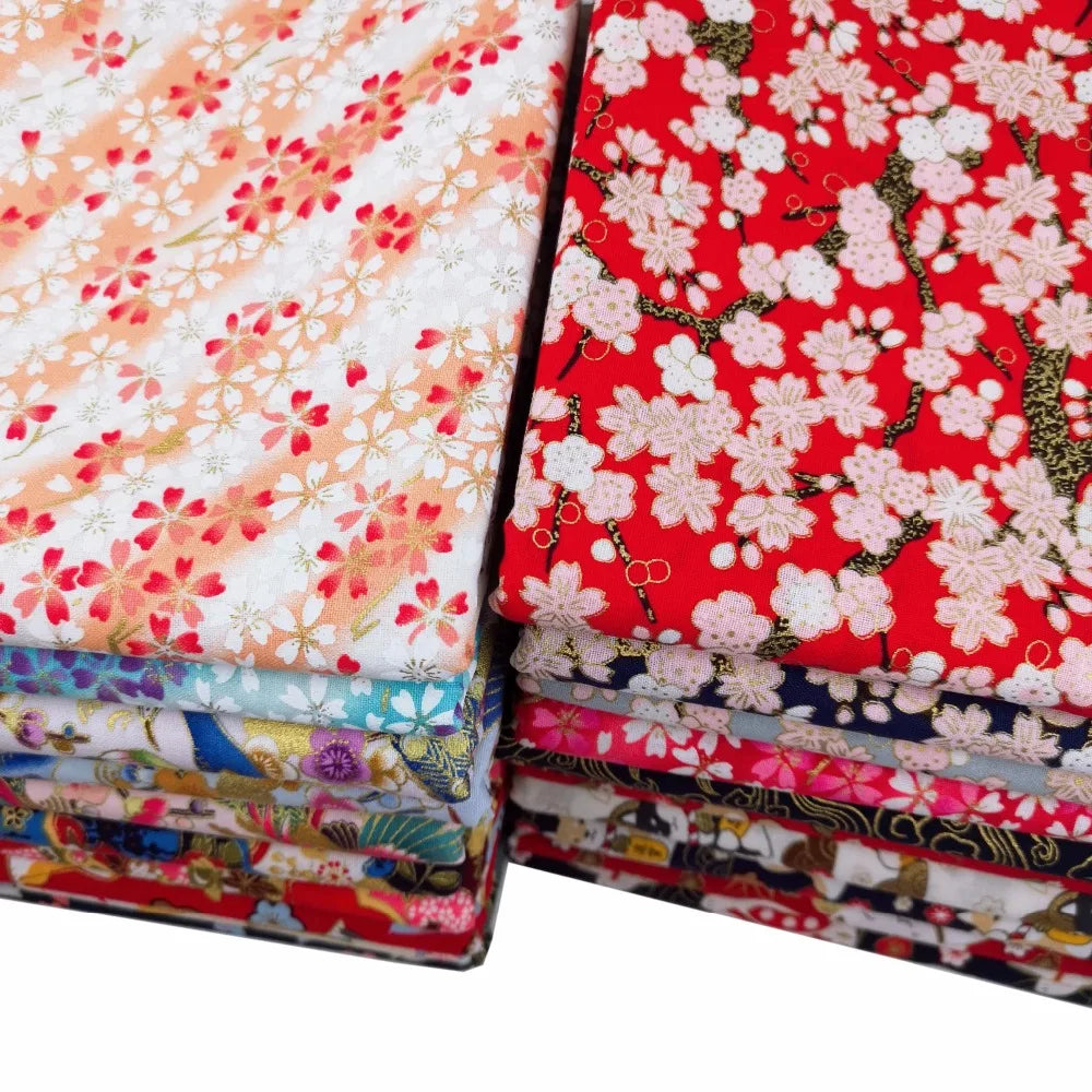 Japanese Style Kimono Bronzed Cotton Fabric