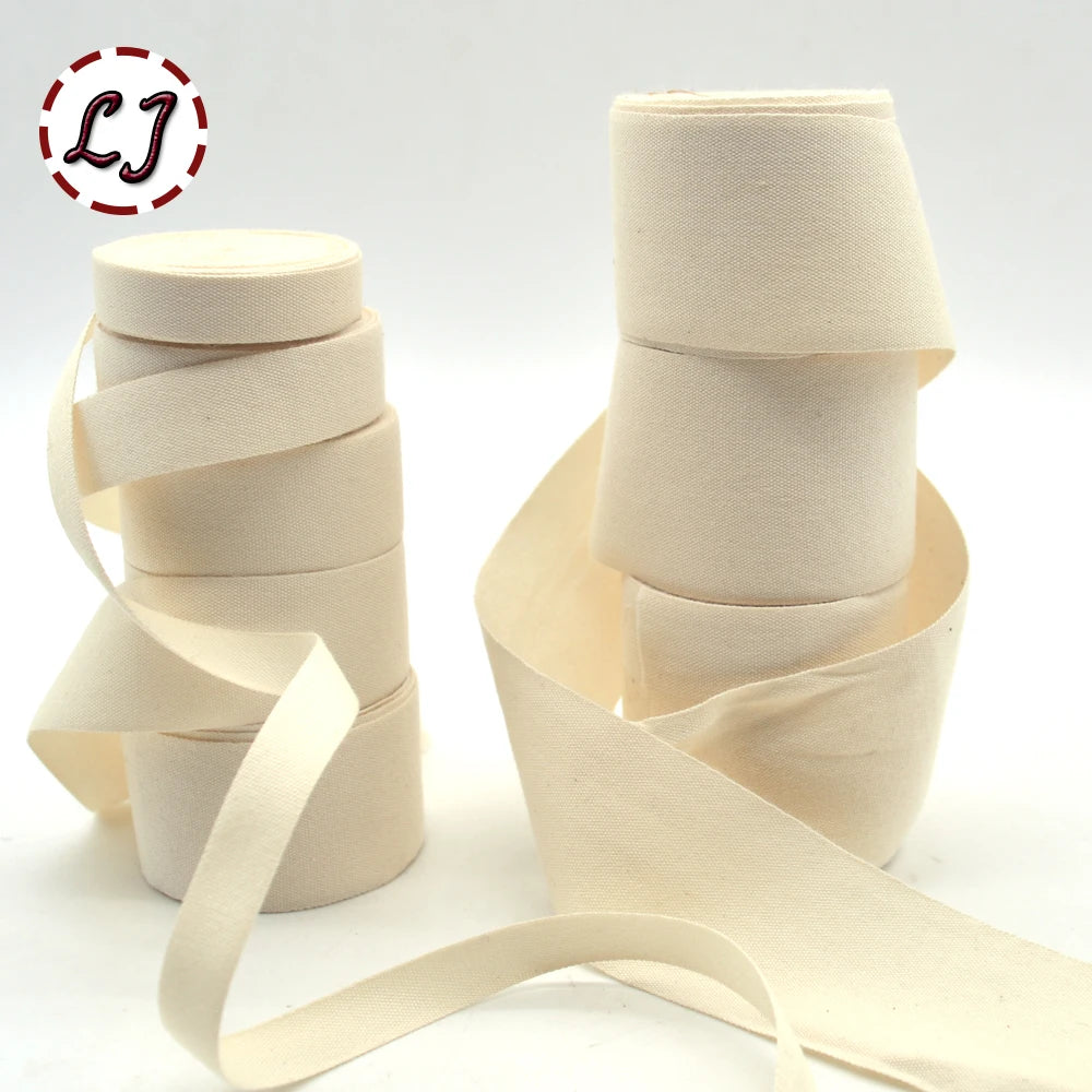 New high quality natural color plain 100% cotton ribbon