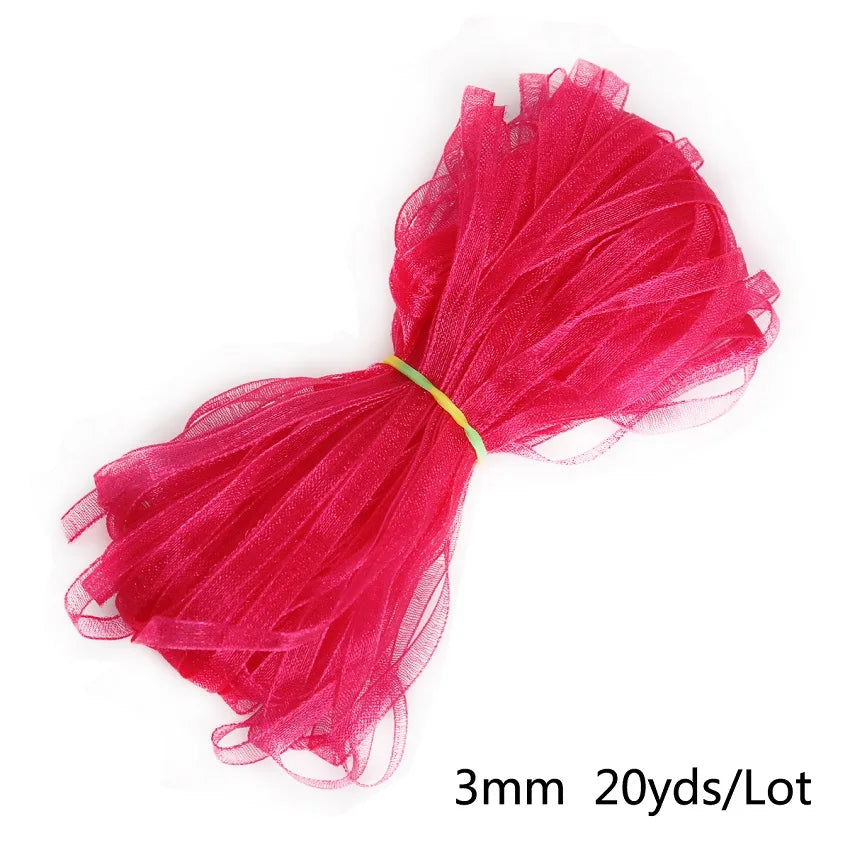 20Yards/lot 3mm Organza Ribbon