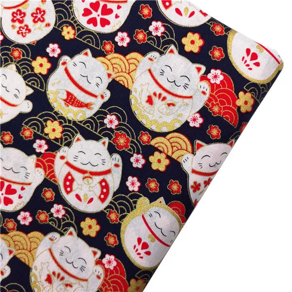 Japanese Style Kimono Bronzed Cotton Fabric