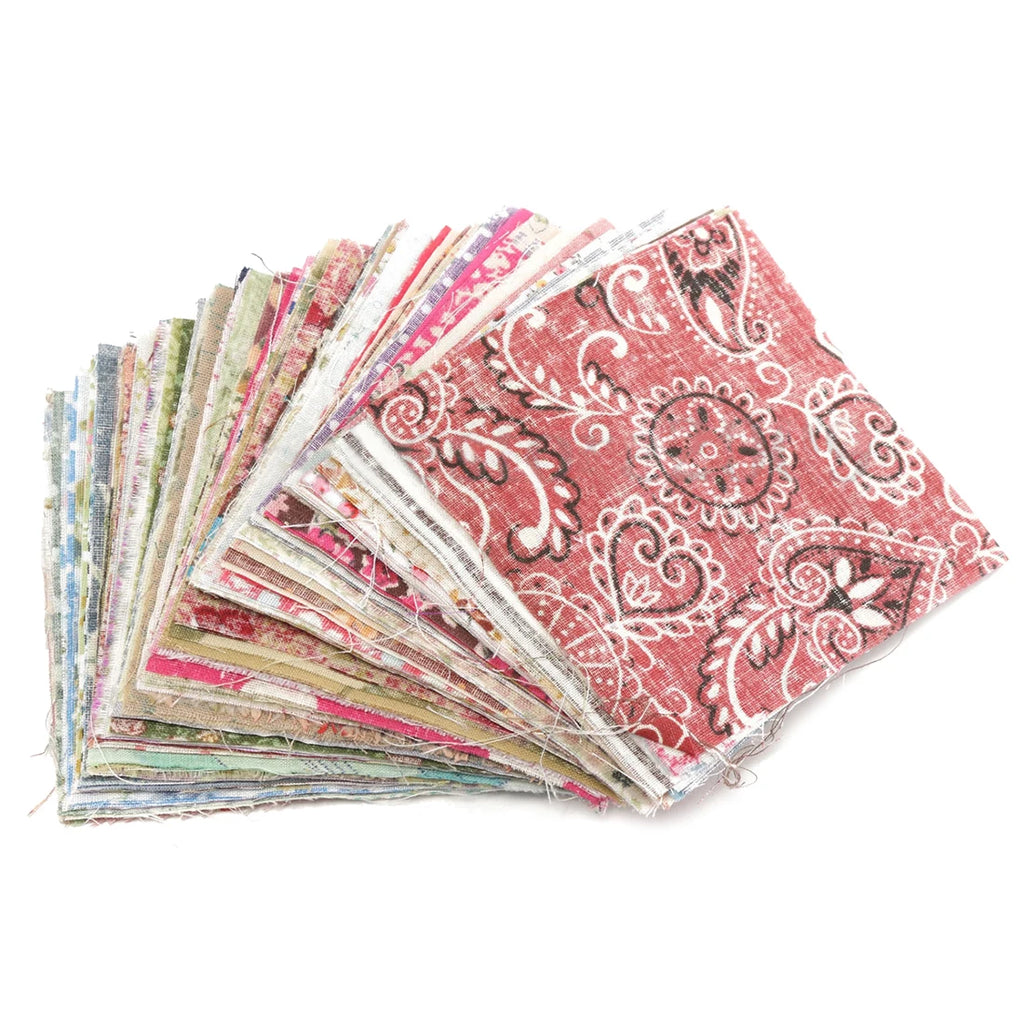 100Pcs 10x10cm Square Floral Cotton