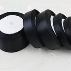 (25 yards/roll) Black Single Face Satin Ribbon